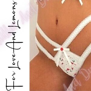 For Love And Lemons Rose Eyelet Thong Panty